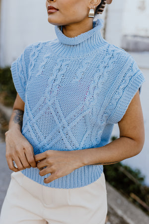 "All The Snuggles" Sweater Vest - Lt. Blue