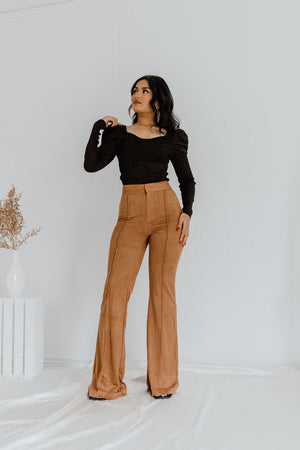 "The Big Reveal" Tan Suede Pants