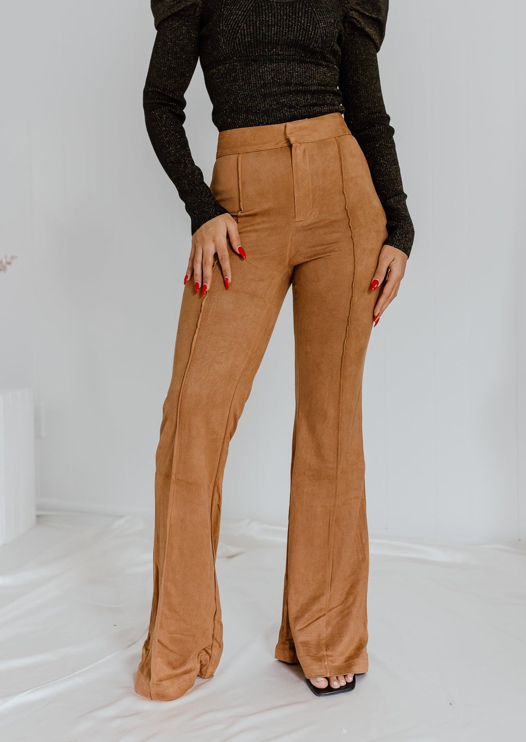 "The Big Reveal" Tan Suede Pants