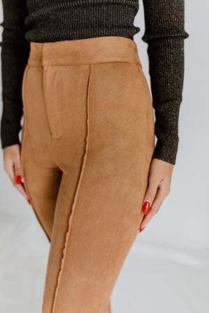 "The Big Reveal" Tan Suede Pants