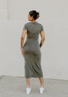 "Holding Onto The Night" Knit Midi Dress - Slate