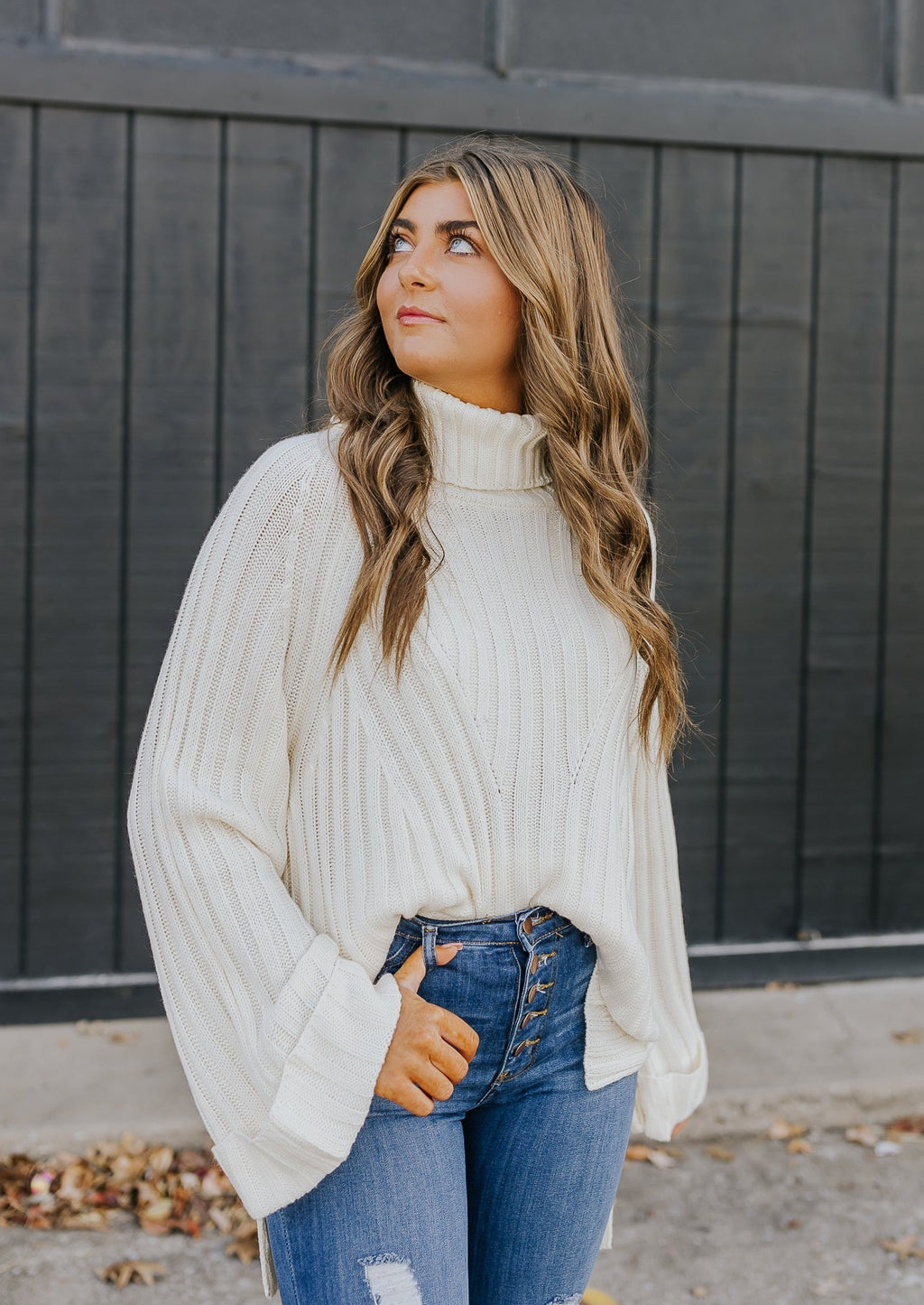 "Be True" Turtleneck Sweater - Cream