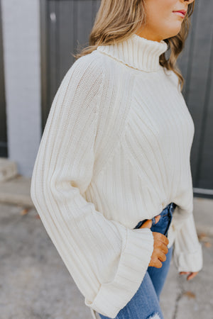 "Be True" Turtleneck Sweater - Cream