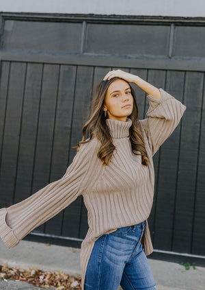 "Be True" Turtleneck Sweater - Mocha