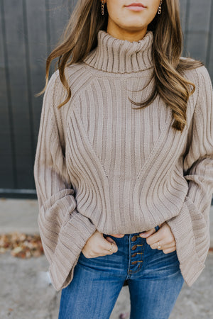 "Be True" Turtleneck Sweater - Mocha