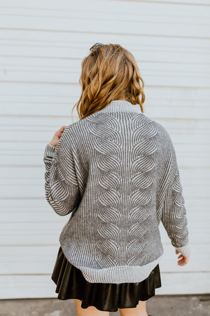 "A Crisp Fall" Grey Sweater Top