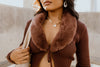 "A Little Spice" Tie Front Sweater - Brown