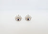 Crystal Evil Eye Stud Earrings - Gold