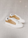 "Go The Distance" White Raffia Platform Sneakers