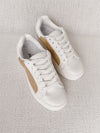 "Go The Distance" White Raffia Platform Sneakers