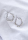 Twisted Wire Hoop Earrings - Silver