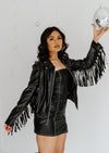 "Boldness My Friend" Faux Leather Mini Dress - Black
