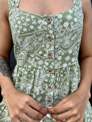 "Big Adventure" Paisley Romper - Sage