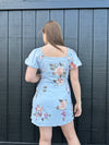 "A Sky Full" Blue Floral Mini Dress