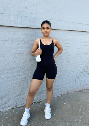 Being Yourself Active Romper Black