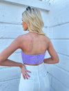 "Too Late For Us" Eyelet Corset Top - Lavender