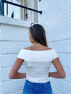"Bright Side Girl" Twisted Crop Top - White