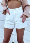 "Back Again" White Denim Shorts