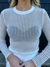 "Can't Imagine" Longsleeve Mockneck Top - White
