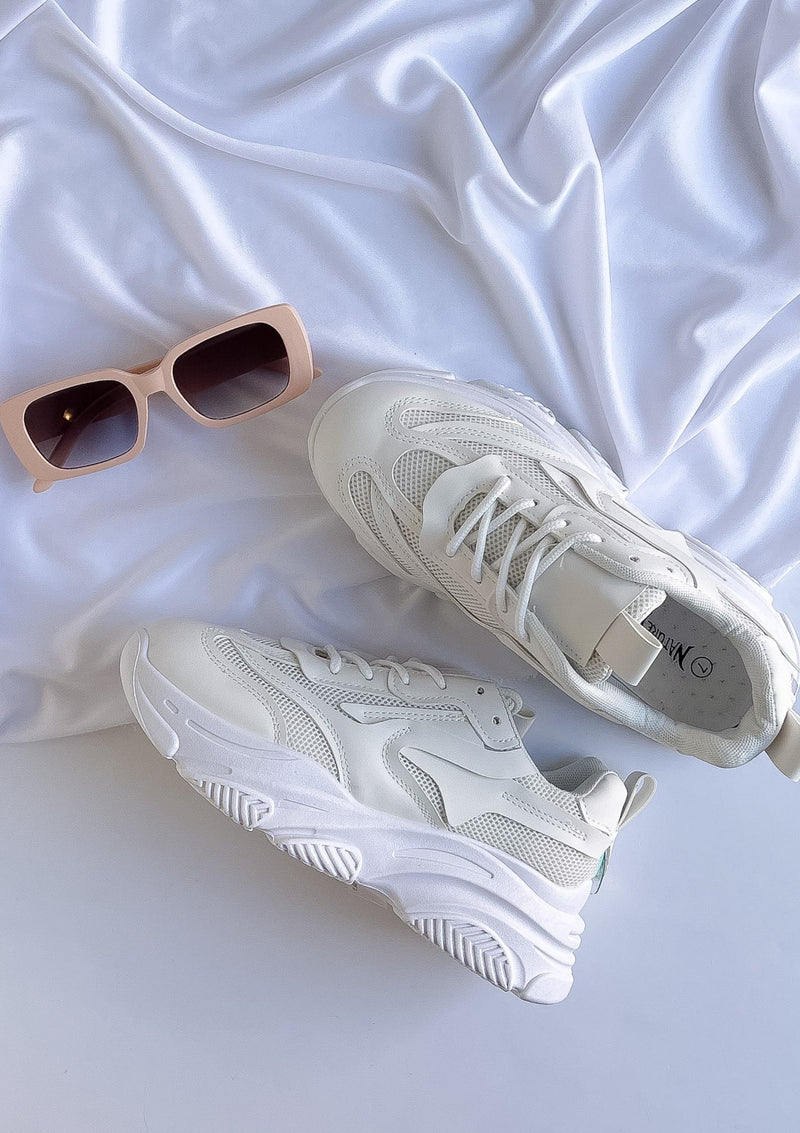 "In A Rush" Chunky White Sneakers