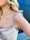 "The Moon Doesn’t Mind" Satin Mini Dress - Champagne