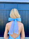 "Blue For You" Halter Tie-Neck Mini Dress