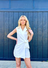 "Better Than This" Sleeveless Blazer Romper - White