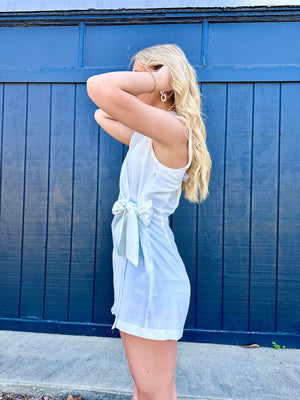 "Better Than This" Sleeveless Blazer Romper - White