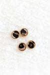 Leopard Textured Circle Stud Earrings - 2 Colors