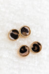 Leopard Textured Circle Stud Earrings - 2 Colors