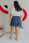 "Don’t Stay Behind" Denim Ruffle Skirt - XL+