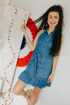 "Devoted Dreamer" Denim Halter Dress