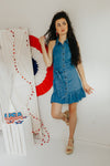 "Devoted Dreamer" Denim Halter Dress