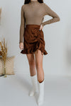 "Feeling Elated" Chocolate Printed Skirt