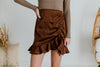 "Feeling Elated" Chocolate Printed Skirt