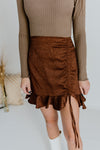 "Feeling Elated" Chocolate Printed Skirt