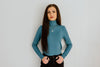 "All I Could Say" Solid Turtleneck Top - Teal