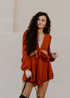 "Tell Me More" Rust Cut-Out Romper
