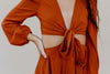 "Tell Me More" Rust Cut-Out Romper