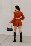 "Tell Me More" Rust Cut-Out Romper
