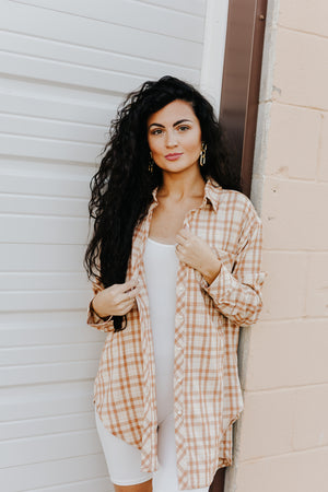 The Beckinsale Flannel Button-Up - Beige