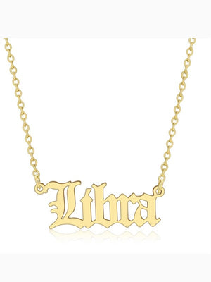 Zodiac "Old English" Plated Necklace