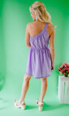 "Wish Come True" One-Shoulder Ruffle Dress - Lavender