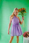 "Wish Come True" One-Shoulder Ruffle Dress - Lavender