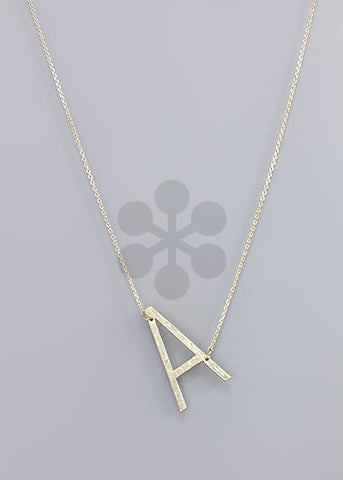 Metal Initial Pendant Necklace - 2 Colors