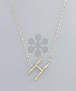 Metal Initial Pendant Necklace - 2 Colors