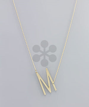 Metal Initial Pendant Necklace - 2 Colors