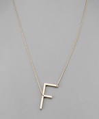 Metal Initial Pendant Necklace - 2 Colors