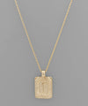 Initial Gold Tray Rectangle Necklace