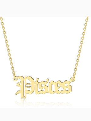 Zodiac "Old English" Plated Necklace